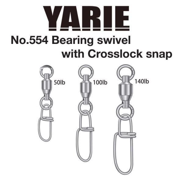 Yarie 554 Crosslock Bearing Swivel 50lb Émerillon 3 pièces