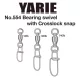 Yarie 554 Crosslock Bearing Swivel 140lb Émerillon 3pcs