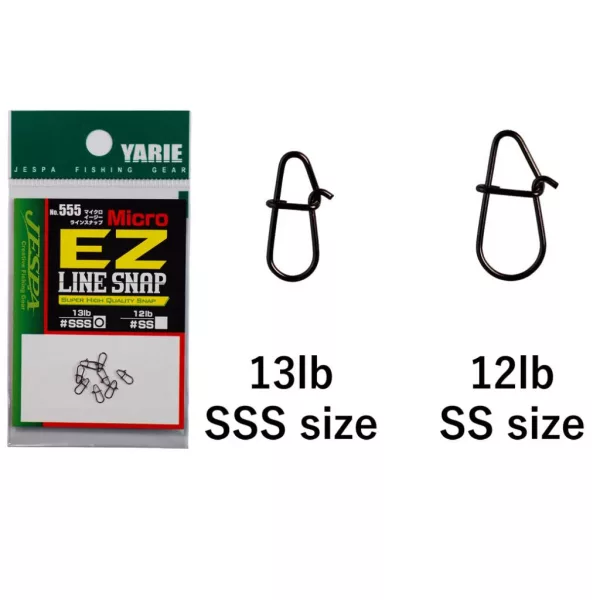 Yarie 555 Micro Ez Line Snap 13lb SS Agrafe 8 pcs