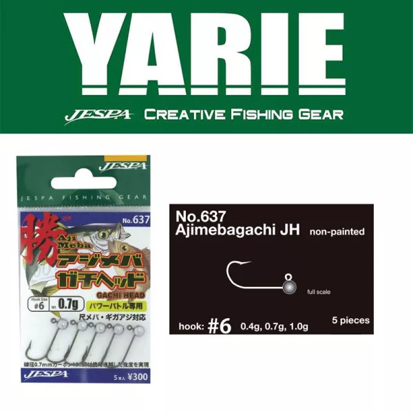 Yarie 637 Ajimeba Gachi 6 0,7gr Tête de Jig 5 pièces