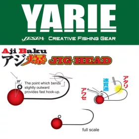 Yarie 645 Ajibaku Red 8 0,85gr Tête de Jig 4pcs