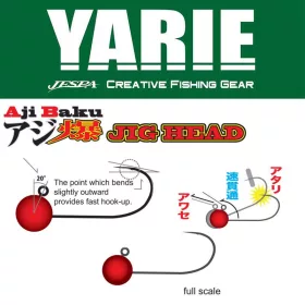 Yarie 646 Ajibaku Rouge 6 1,0gr Tête de Jig 4 pcs