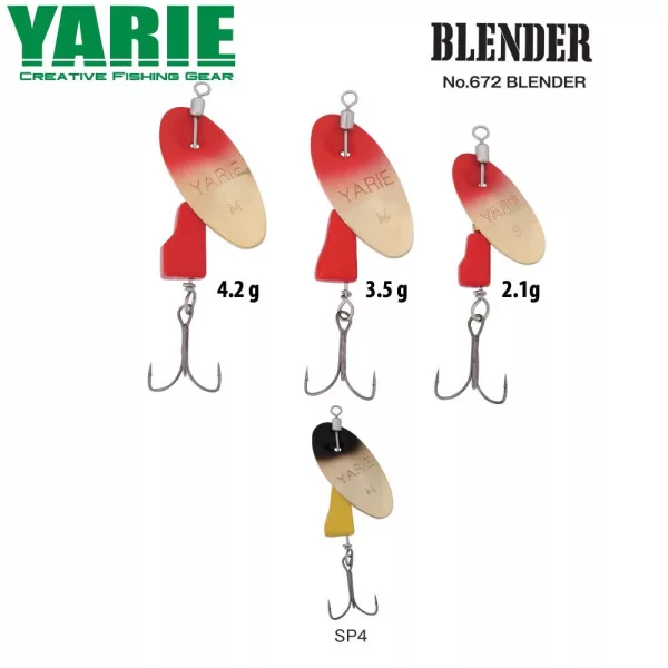 Yarie 672 Blender 2,1gr SP4 Black/Yellow Cuiller Tournante