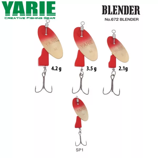 Yarie 672 Blender 3,5gr SP1 Red/Red Cuiller tournante