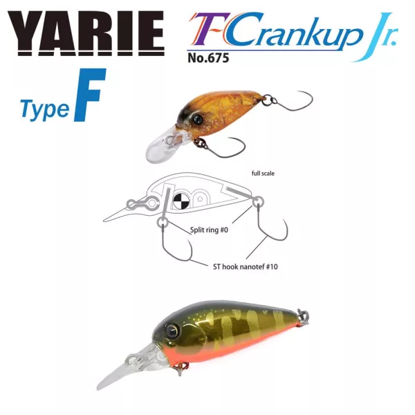 Yarie 675 T-Crankup Jr Type F 2,8cm 1,8gr C33 Kurokin Yamame MG Leurre