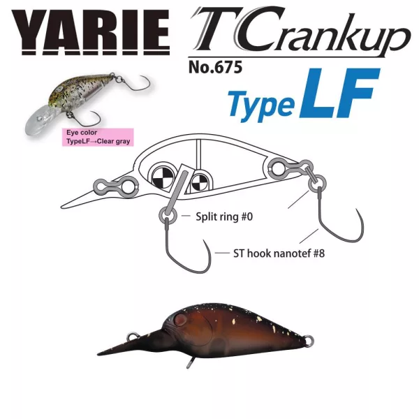 Yarie T-Crankup 675 Type LF 3,5cm 2,6gr C12 Teisastu Leurre