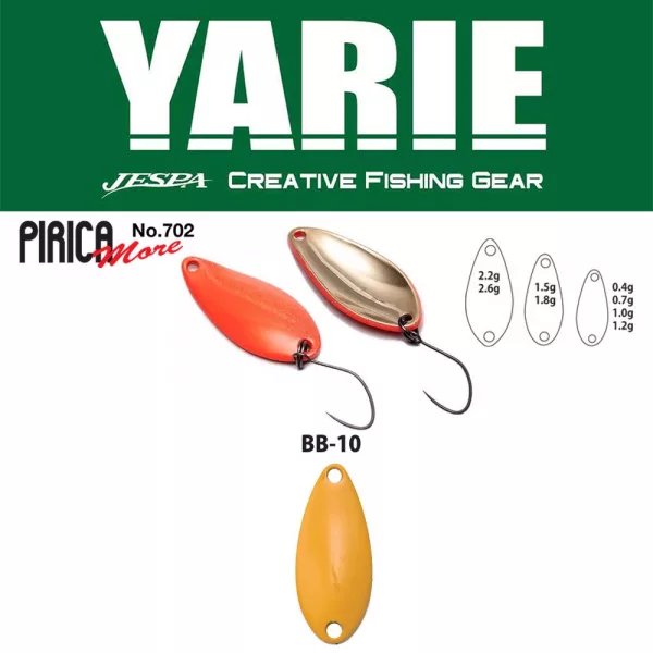 Yarie 702 Pirica More 1,0gr BB10 Mustard Cuillère Ondulante
