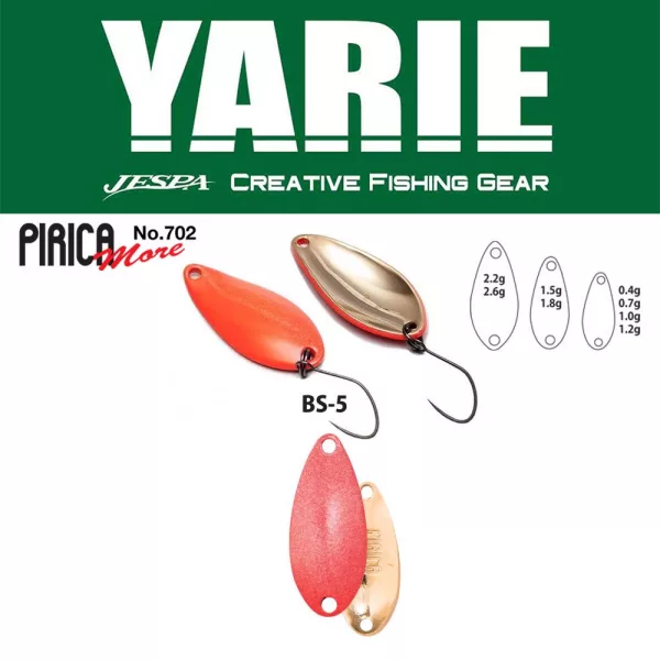 Yarie 702 Pirica More 1,5gr BS-5 Matte Red Cuillère de pêche