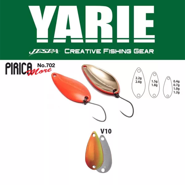 Yarie 702 Pirica More 1,5gr V10 Mix Orange Cuiller Ondulante