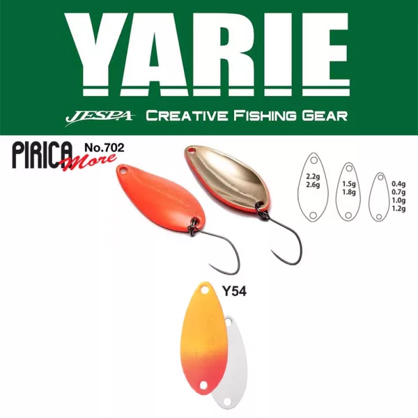 Yarie 702 Pirica More 1,5gr Y54 Orange/Rouge Cuillère Tournante