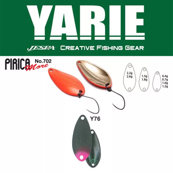 Yarie 702 Pirica More 1,5gr Y76 Olive/Queue Rose Cuillère Tournante