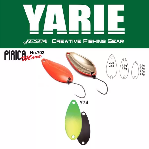 Yarie 702 Pirica More 1,8gr Y74 Green/Lemon Cuillère Vibrante