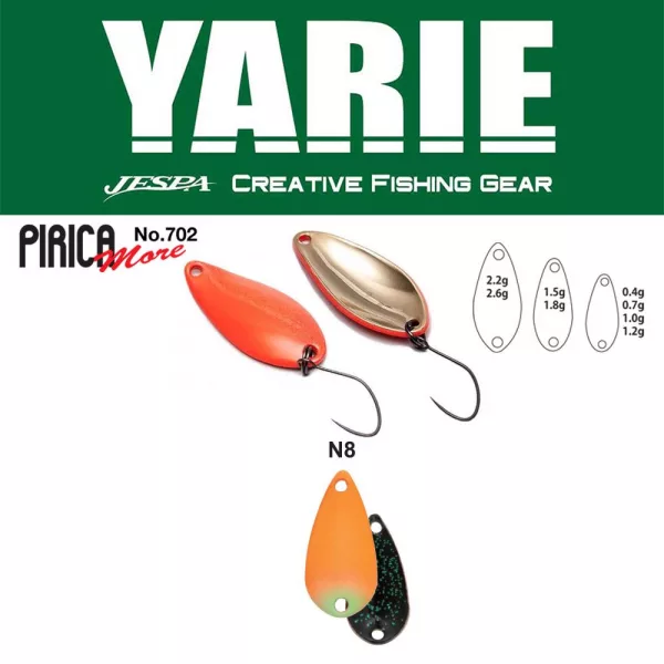 Leurre Cuillère Yarie 702 Pirica More 2,2gr N8 AG Carrot/Black
