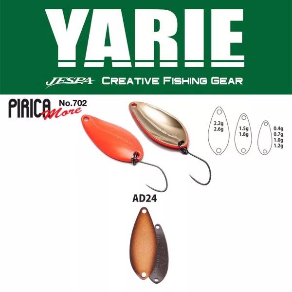 Yarie 702 Pirica More 2,6gr AD24 Oyster Cuillère Leurre