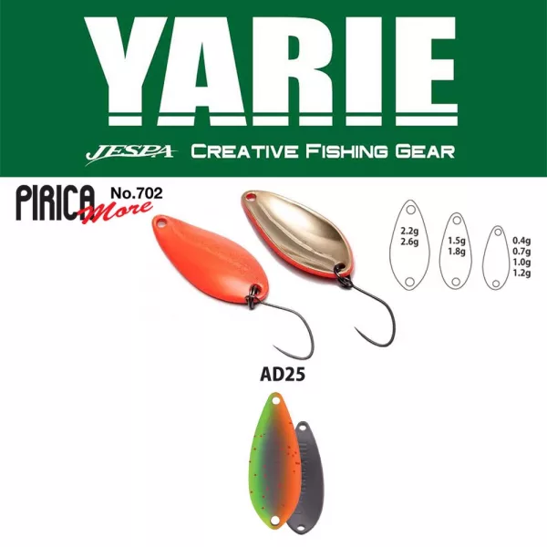 Leurre Cuillère Yarie 702 Pirica More 2,6gr AD25 Vegetable