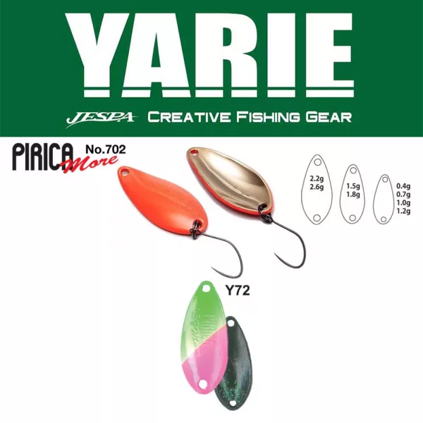 Yarie 702 Pirica More 2,6gr Y72 Green/Pink Cuillère Ondulante
