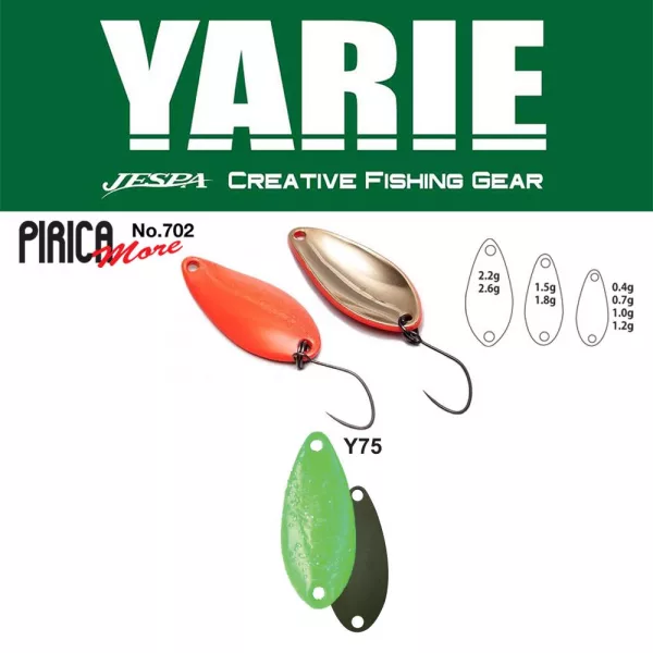 Cuiller ondulante Yarie 702 Pirica More 2,6gr Y75 Green Hololumelume