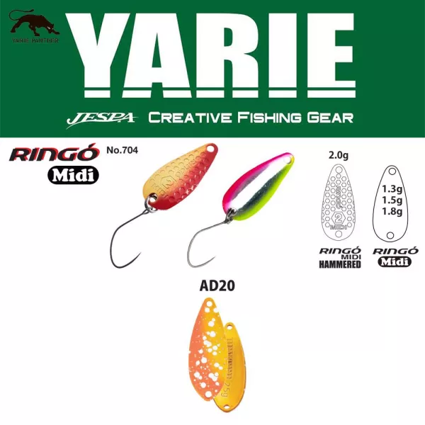 Leurre ondulant cuillère Yarie 704 Ringo Midi 1,8gr AD20 First Fire
