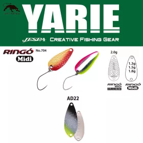  Yarie 704 Ringo Midi 1,8gr AD22 Saber Silver Cuillère Tournante