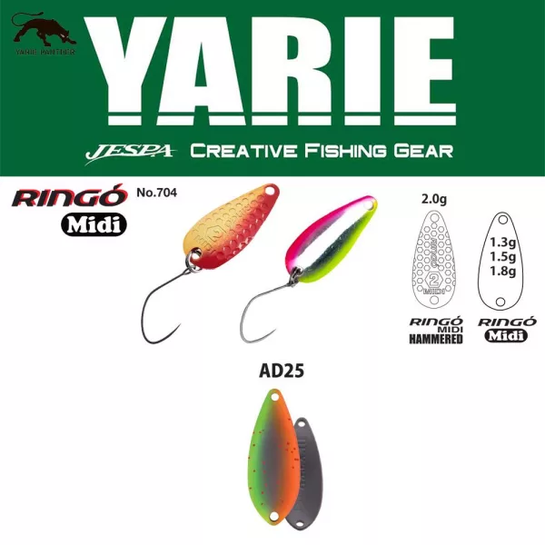 Yarie 704 Ringo Midi 1,8gr AD25 Vegetable Cuillère Ondulante