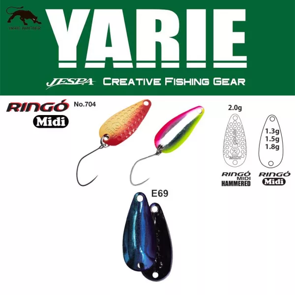 Yarie 704 Ringo Midi 1,8gr E69 Fire Blue Cuillère Tournante