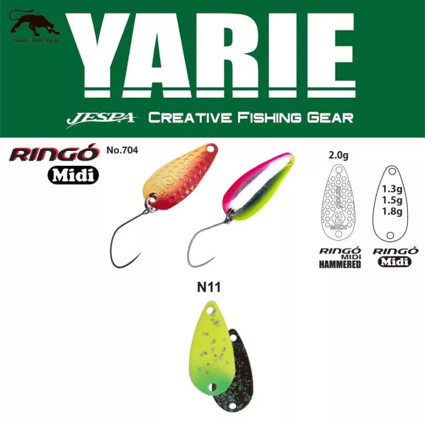 Cuillère ondulante Yarie 704 Ringo Midi 1,8gr N11 Nanohana