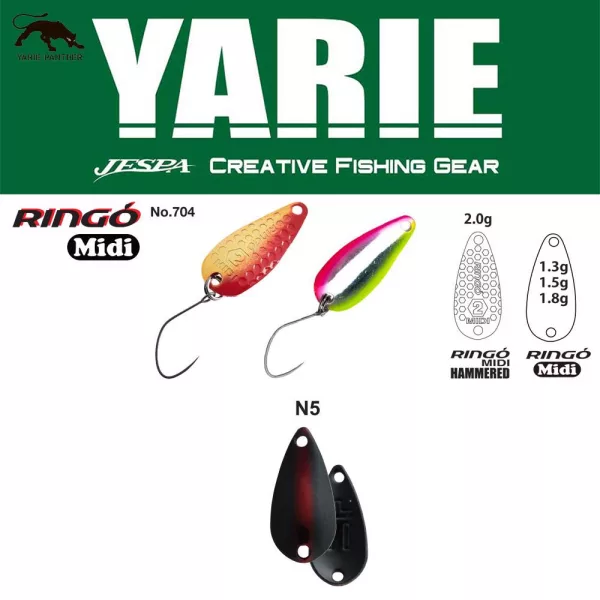 Cuillère ondulante Yarie 704 Ringo Midi 1,8gr N5 Rabbit Eye