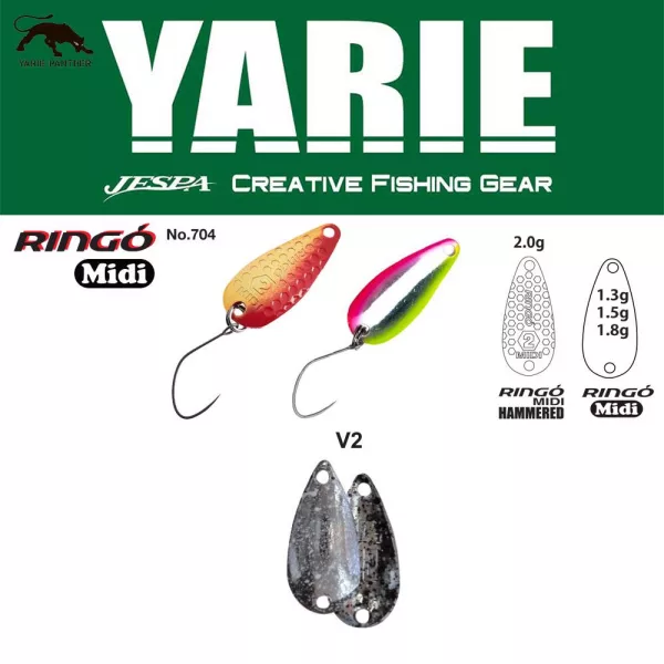 Yarie 704 Ringo Midi 1,8gr V2 Naive Silver Leurre Cuillère