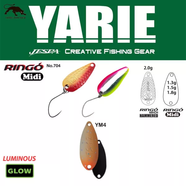 Leurre cuillère ondulante Yarie 704 Ringo Midi 1,8gr YM4 Fruit Orange