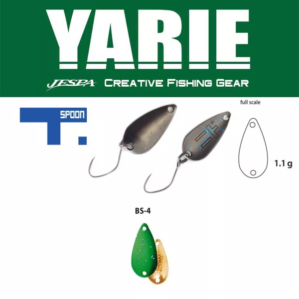 Yarie 706 T-Spoon 1,1gr BS4 Lime Glitter Cuillère Tournante
