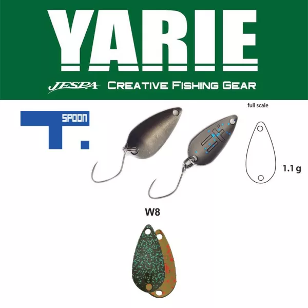 Yarie 706 T-Spoon 1,1gr W8 Iwadatami Cuiller Ondulante