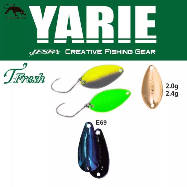 Yarie 708T T-Fresh 2,0gr E69 Fire Blue Leurre Cuillère