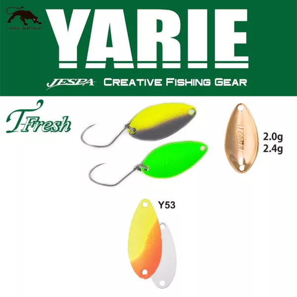Cuillère tournante Yarie 708T T-Fresh 2,4gr Y53 Lemon/Orange