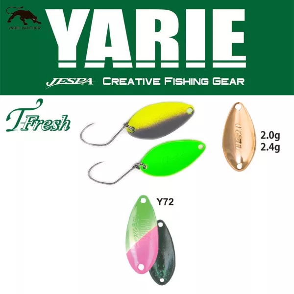 Cuillère tournante Yarie 708T T-Fresh 2,4gr Y72 Green/Pink