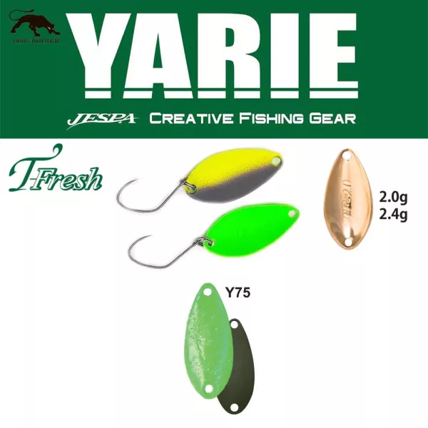 Cuillère ondulante Yarie 708T T-Fresh 2,4gr Y75 Green Hololume