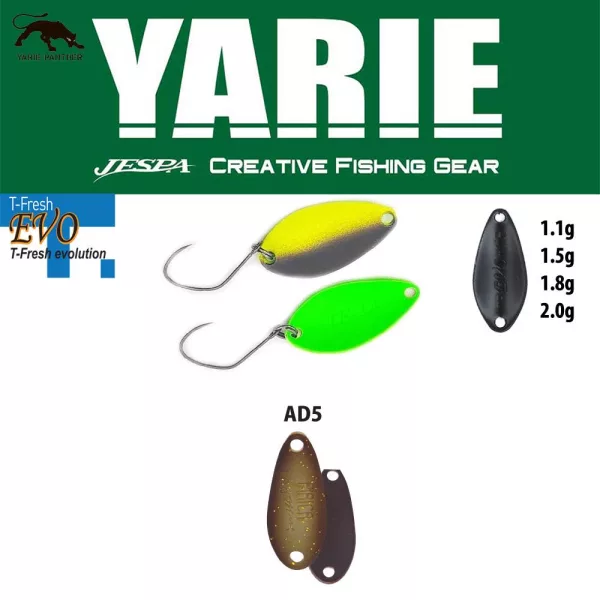 Cuillère tournante Yarie 710T T-Fresh Evo 1,1gr AD5 Algae