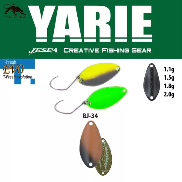 Yarie 710T T-Fresh Evo 1,1gr BJ-34 Bahun Uni Cuillère Tournante