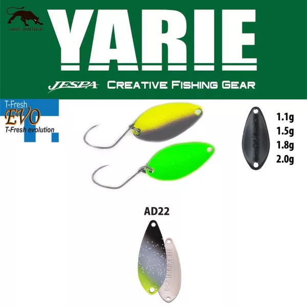 Yarie 710T T-Fresh Evo 1,5gr AD22 Saber Silver Cuillère Vibrante