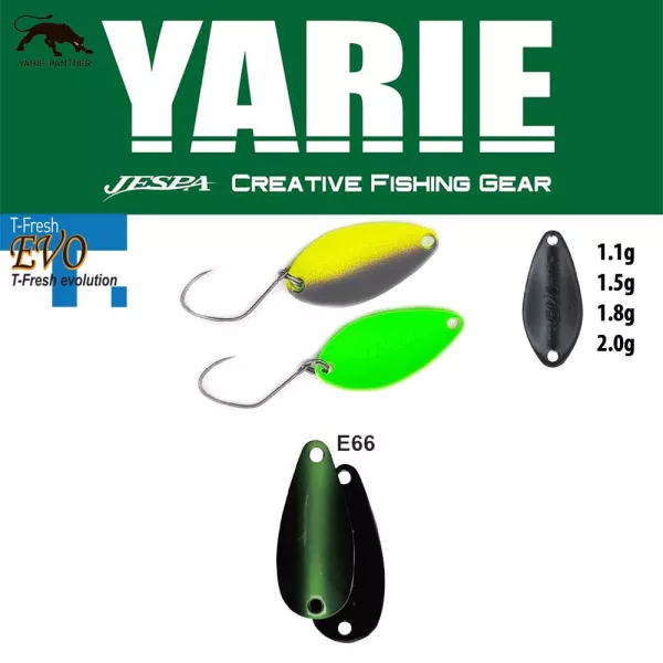 Yarie 710T T-Fresh Evo 1,5gr E66 Fits Green Cuillère Tournante