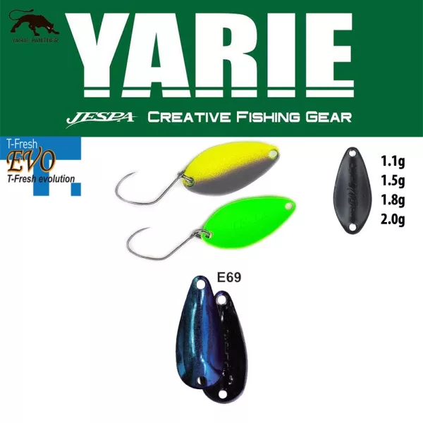 Yarie 710T T-Fresh Evo 1,5gr E69 Fire Blue Cuillère Vibrante