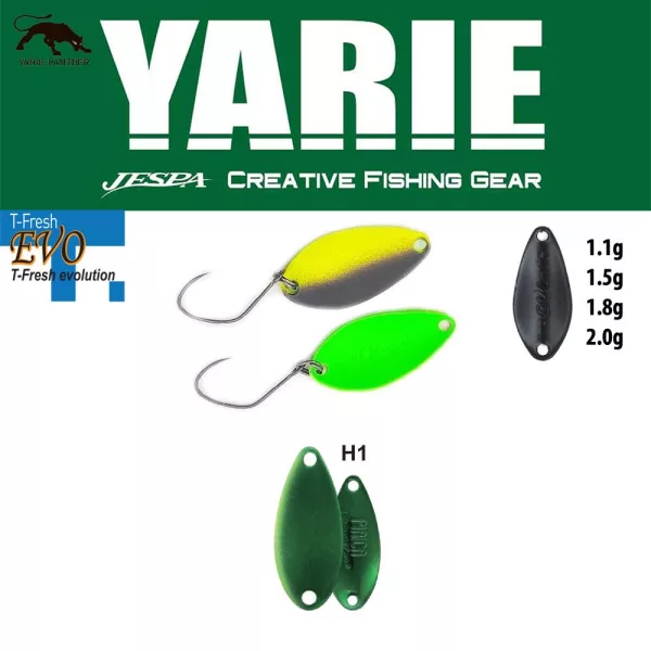 Yarie 710T T-Fresh Evo 1,5gr H1 Green Metallic Cuillère Tournante