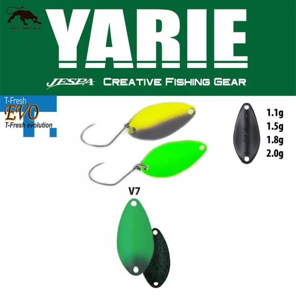 Yarie 710T T-Fresh Evo 1,5gr V7 Olive Mint Cuillère Tournante