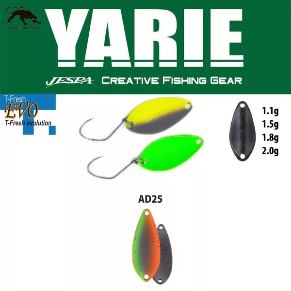 Cuiller ondulante Yarie 710T T-Fresh Evo 1,8gr AD25 Vegetable