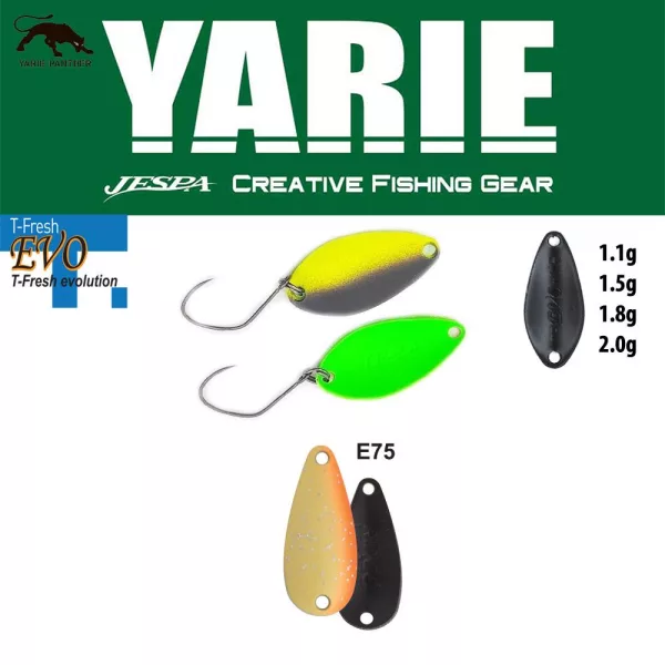 Cuillère ondulante Yarie 710T T-Fresh Evo 2,0gr E75 Orange Peel