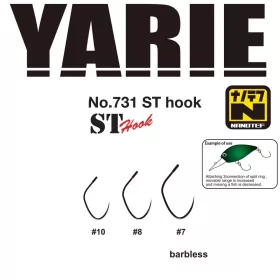   Yarie 731 ST Nanotef 06 Hameçon Simple à Œillet, Sans Ardillon, Pour Poissons Prédateurs 15pcs