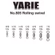 Yarie 805 Rolling Swivel Black 40lb 14 Émerillons 18pcs