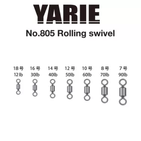 Yarie 805 Rolling Swivel Black 90lb 7 Emerillon 15pcs