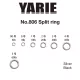 Yarie 806 Split Ring Black 8lb 0 Anneaux brisés 30pcs