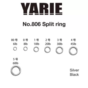 Yarie 806 Split Ring Silver 60lb 5 Anneau brisé 12db