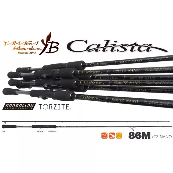 Yamaga Blanks Calista 86M TZ Nano 2,57m 28gr Canne spinning en 2 pièces